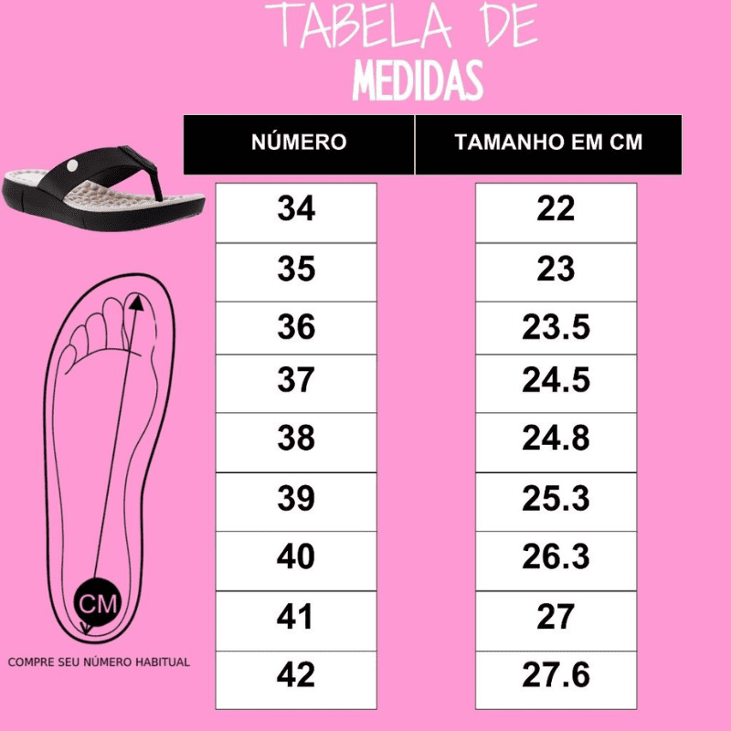 Chinelo Ortopédico Relax Pé - Palmilha Massageadora